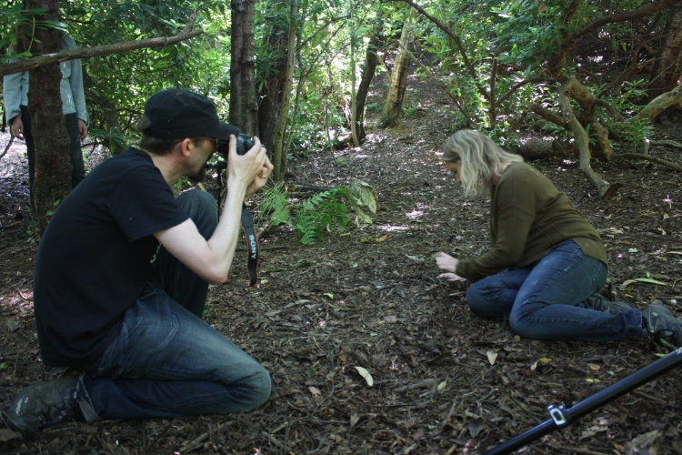 Filming Emma Spearing for a scene from The Silence After Life